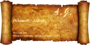 Adamek Jakab névjegykártya